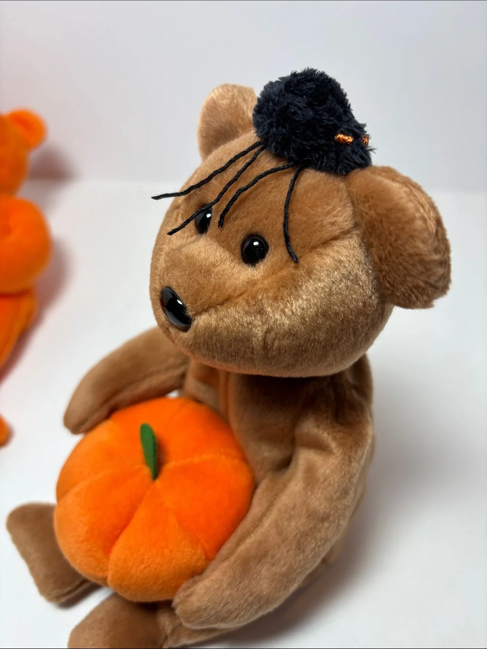 Ty Halloween Plush Bears and Pumpkin Plush Set - Orange, Brown, Black
